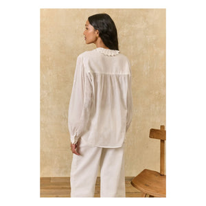 Louise Misha - Blusa Cora de Algodón Orgánico | Blanco
