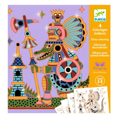 Djeco - Hojas para colorear de Guerreros Animales