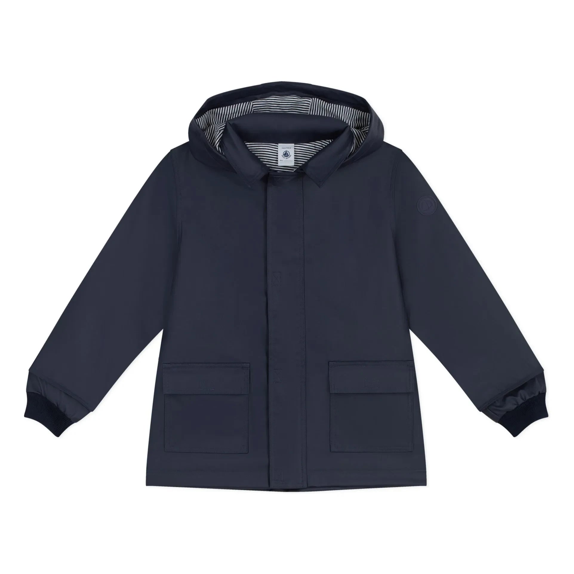 Petit Bateau - Chaqueta impermeable icónica de fibra reciclada | Azul marino