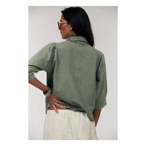 Lollys Laundry - Camisa de algodón Bono | Caqui
