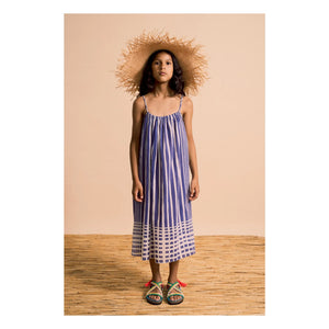 Maison Mangostan - Vestido a Rayas | Azul