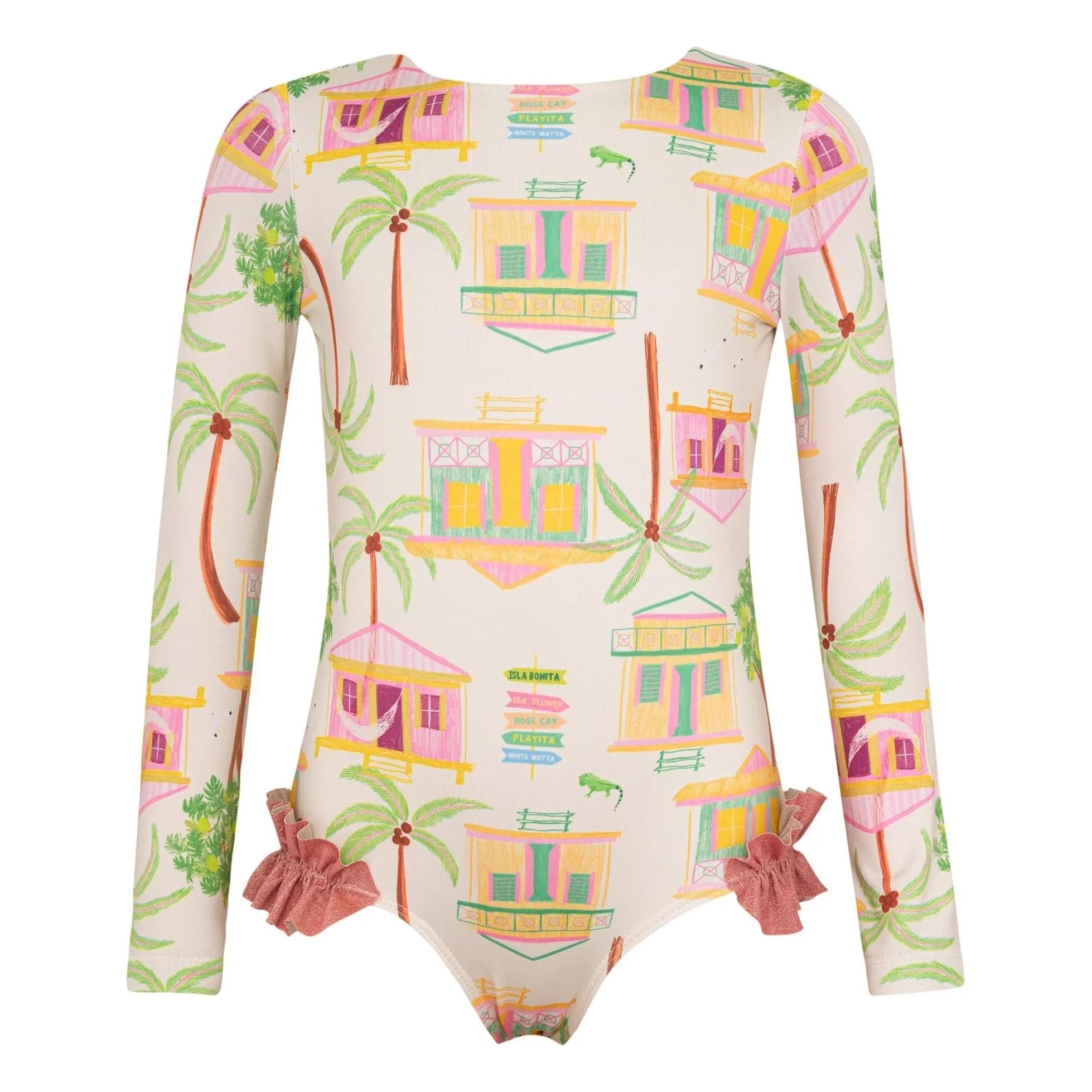 Pepita & Me - Alana Island Traje de baño de manga larga | Crudo