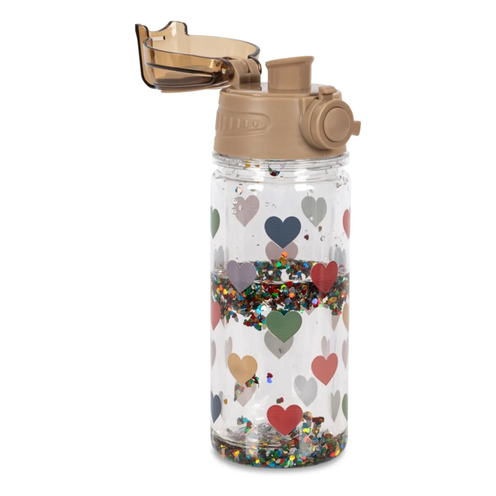 Konges Sløjd - Botella de agua con purpurina y corazones