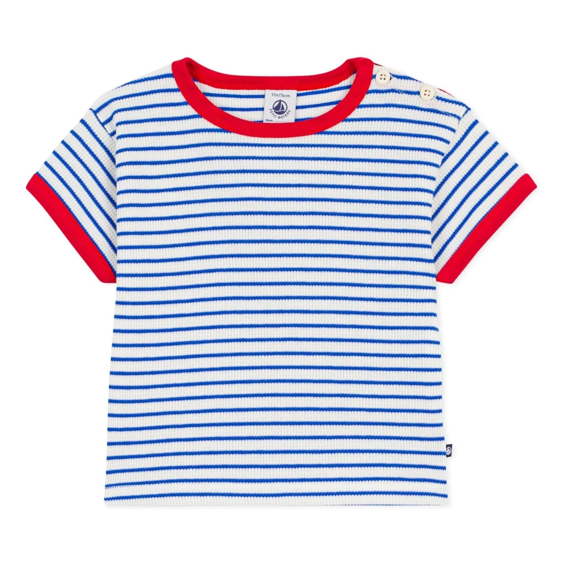 Petit Bateau - Camiseta piqué de rayas | Crudo