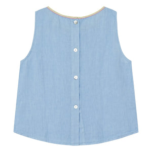 Dr Bloom - Blusa de lino Ana | Azul claro