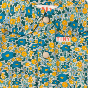 Tinycottons - Çiçek Desenli Bebek Dolgulu Mont | Mavi