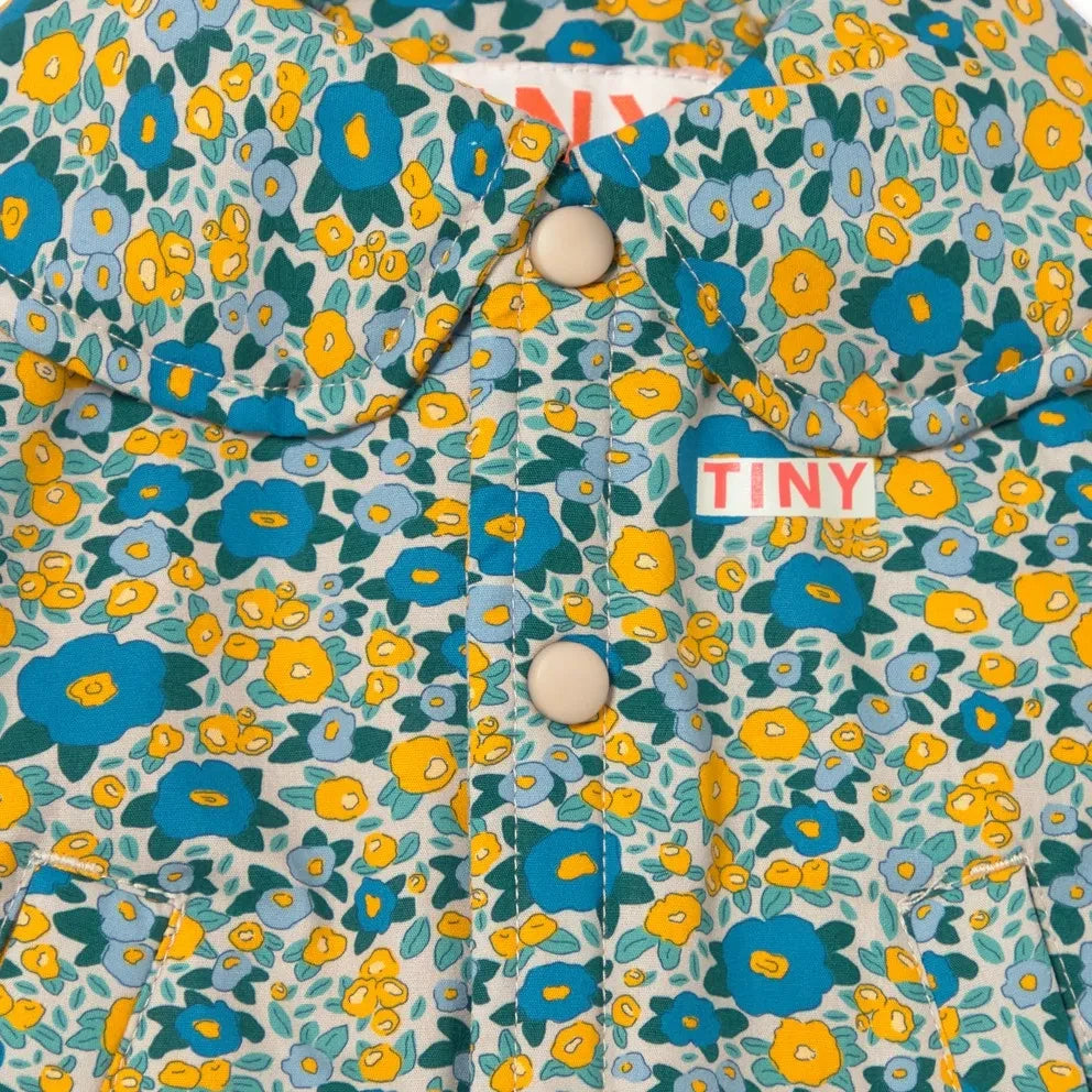 Tinycottons - Çiçek Desenli Bebek Dolgulu Mont | Mavi