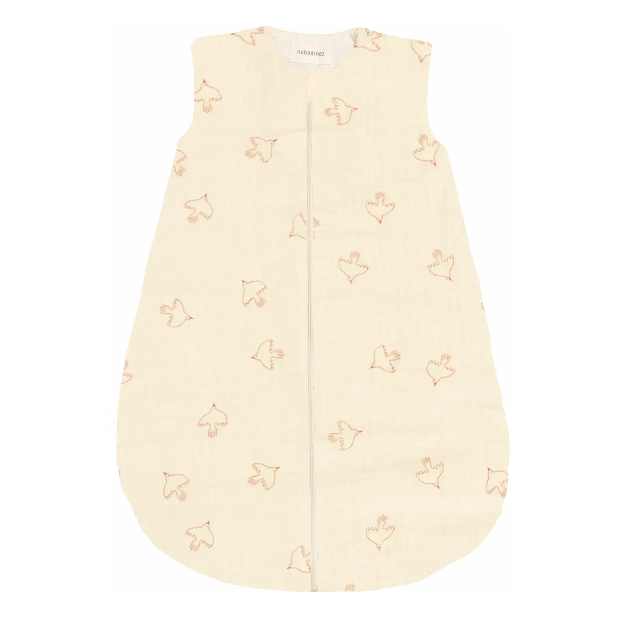 Nobodinoz - Saco de dormir de temporada Wabi-Sabi Hoshi Birds de muselina | Crema