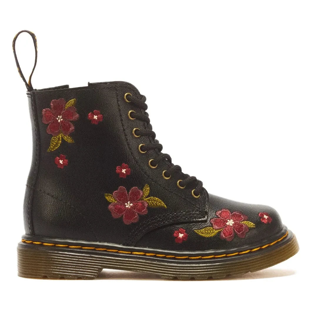 Dr Martens - Botas 1460 T con cordones florales | Negro