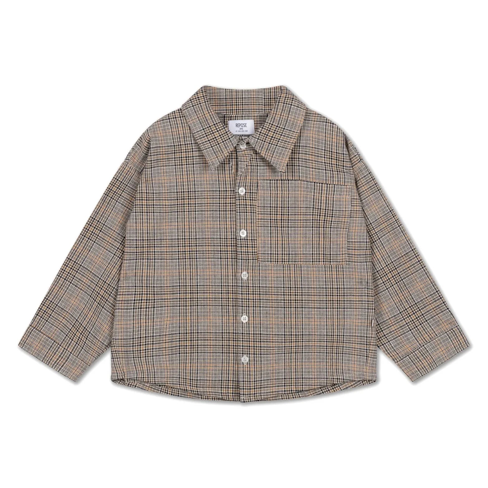 Repose AMS - Camisa de cuadros | Marrón Topo