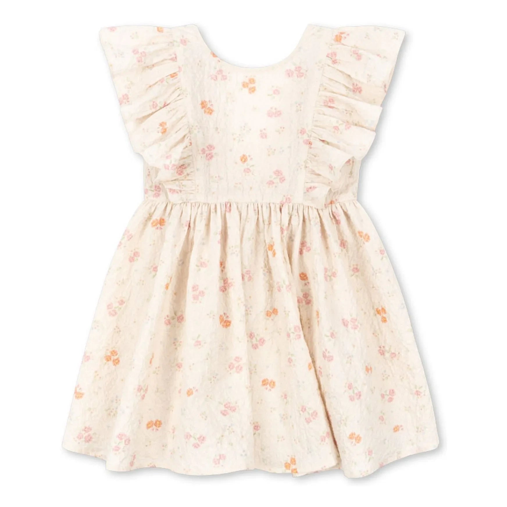 Konges Sløjd - Vestido de algodón orgánico con volantes Elin Fleurie | Beige