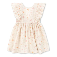 Konges Sløjd - Vestido de algodón orgánico con volantes Elin Fleurie | Beige