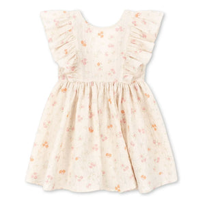 Konges Sløjd - Vestido de algodón orgánico con volantes Elin Fleurie | Beige
