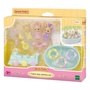Sylvanian Families - Trillizos conejos Crema y accesorios de baño