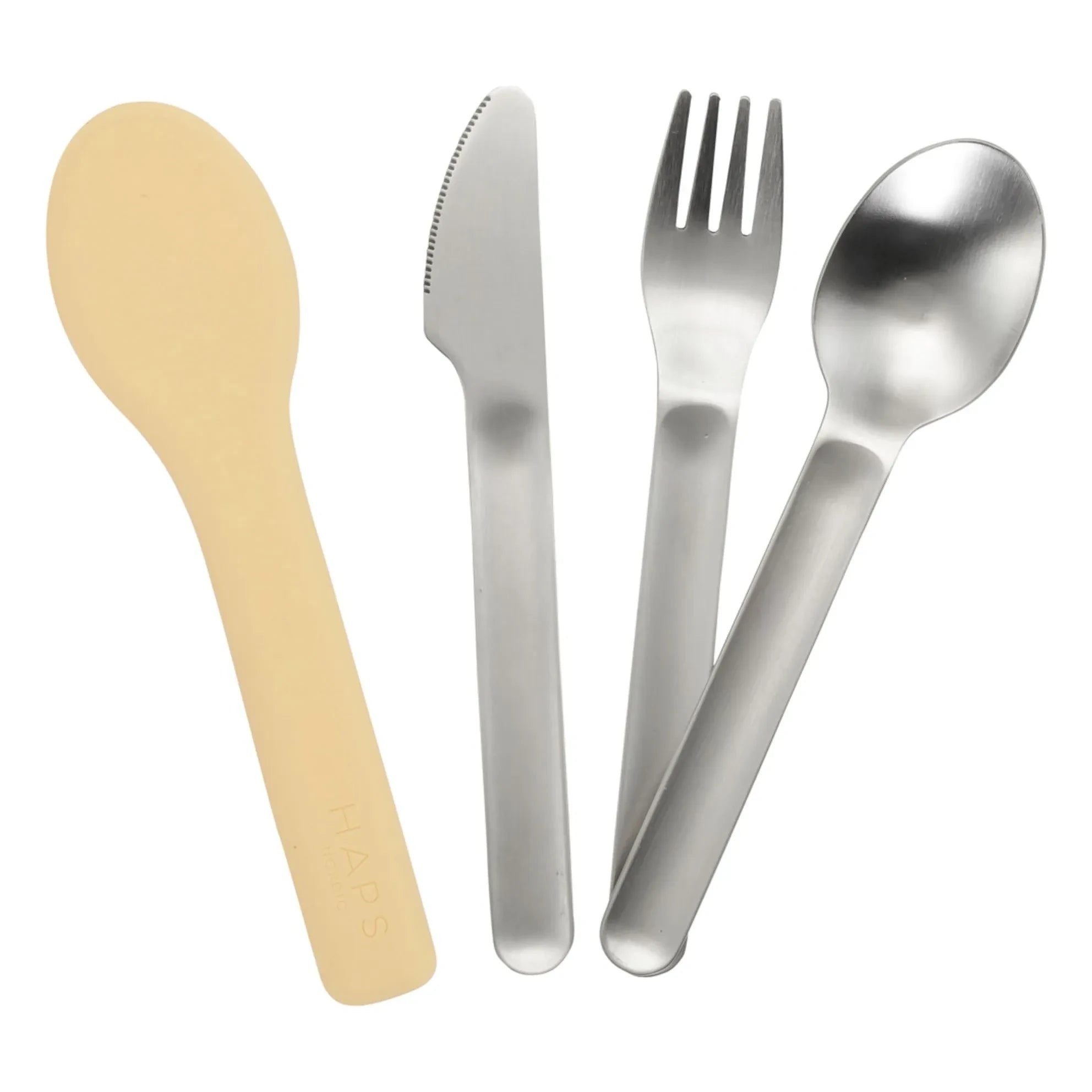 Haps Nordic - Set de cubiertos infantiles - Set de 3 piezas | Amarillo