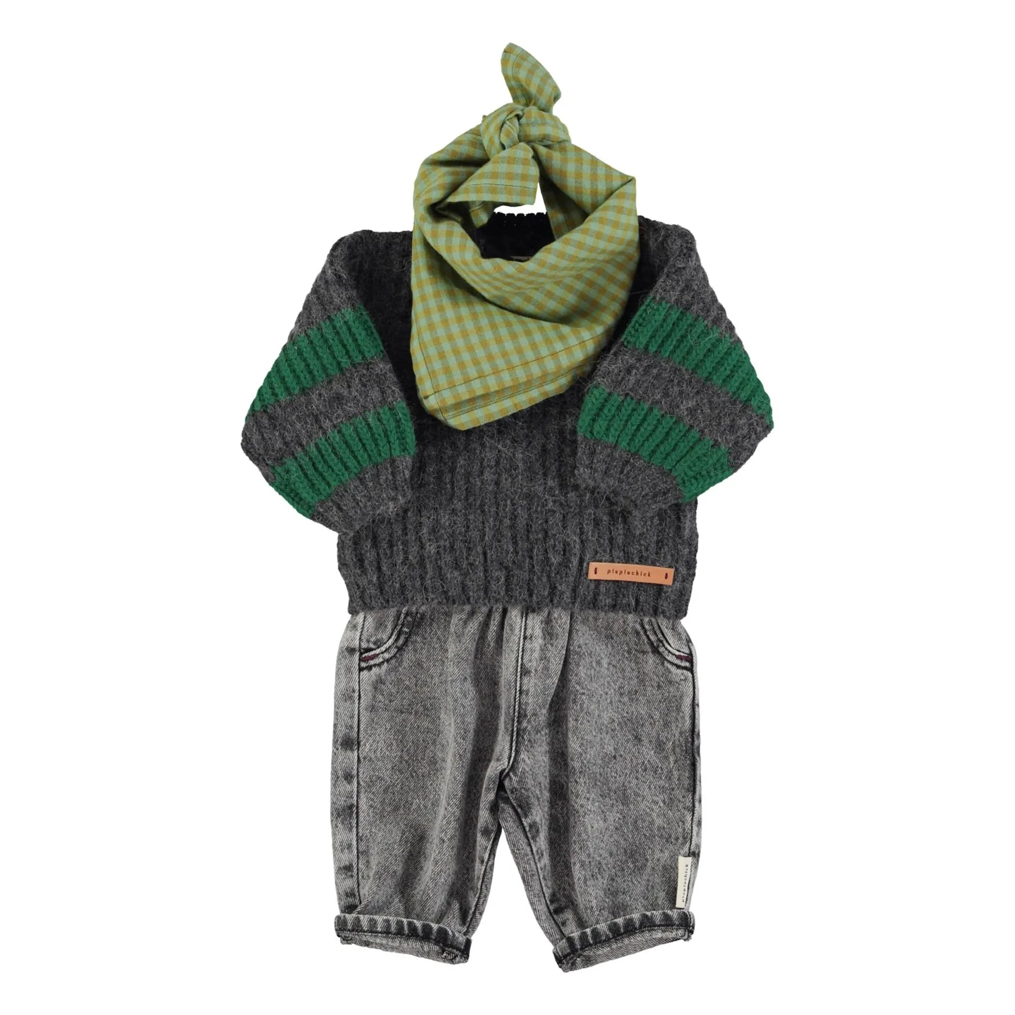 Piupiuchick - Pantalón vaquero elástico para bebé | Negro
