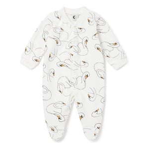 Sleepy Doe - Pijama de algodón orgánico con pies de cisne | Blanco