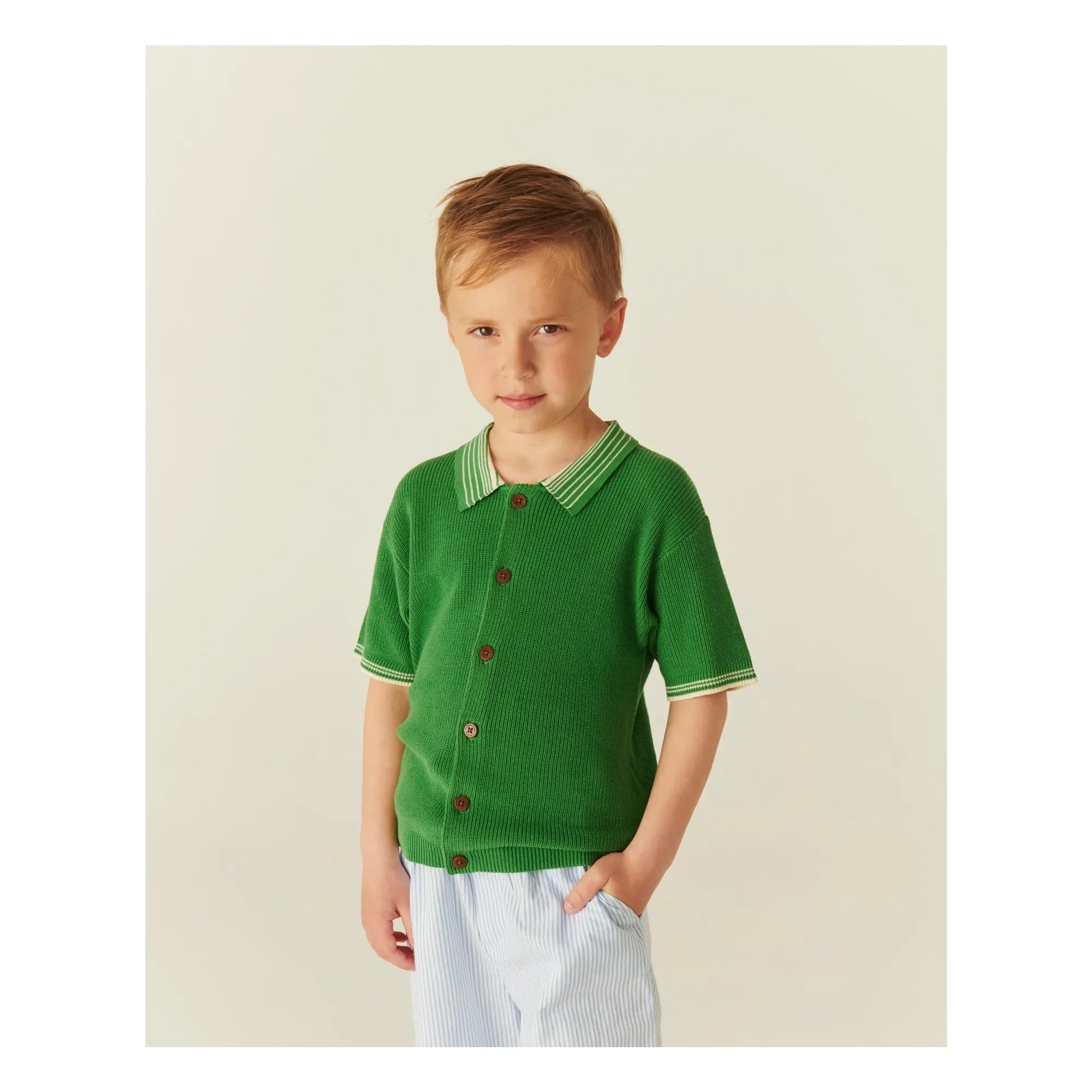 Copenhagen Colors - Polo de punto de algodón orgánico | Meadow Green