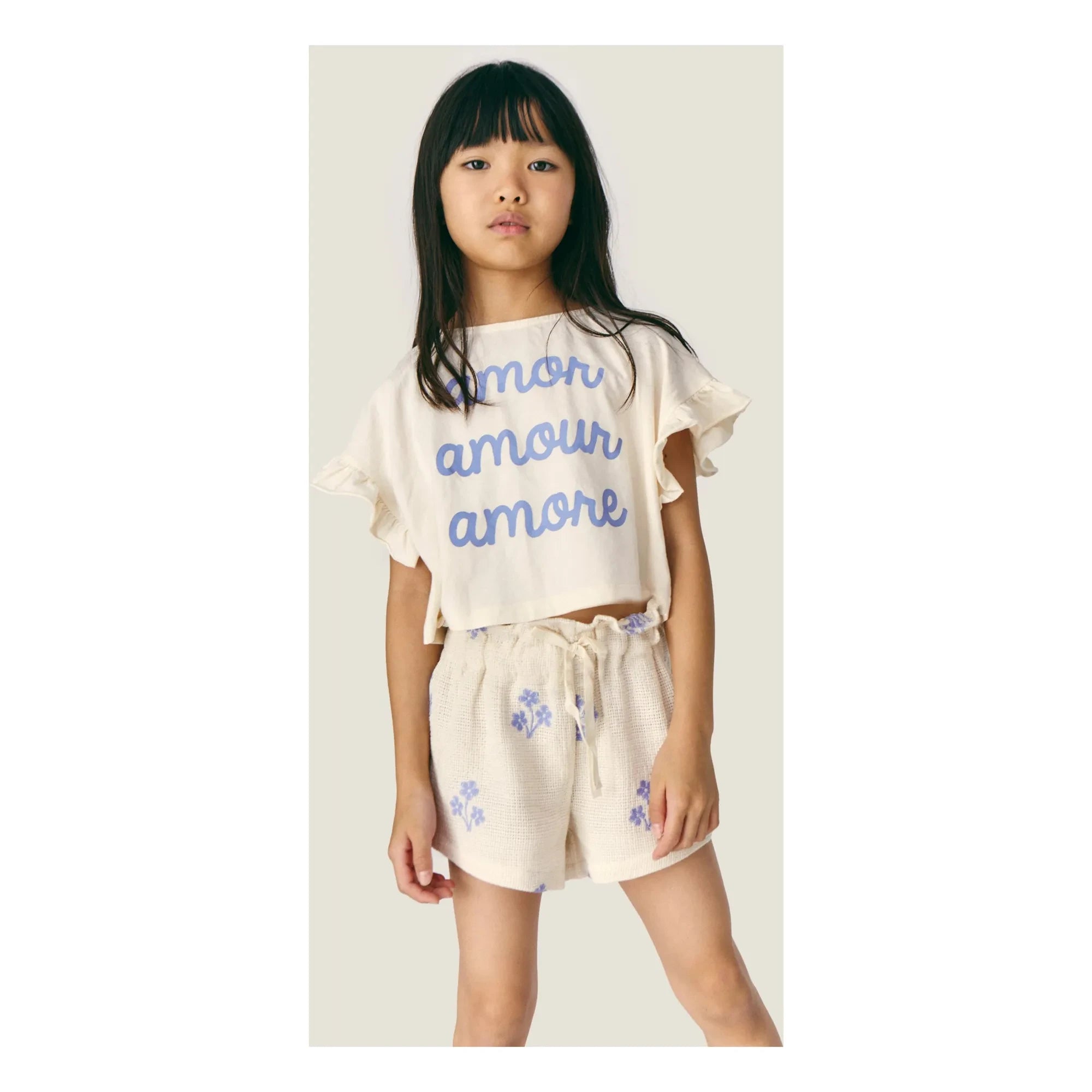 Mipounet - Camiseta de algodón orgánico Amour | Crudo