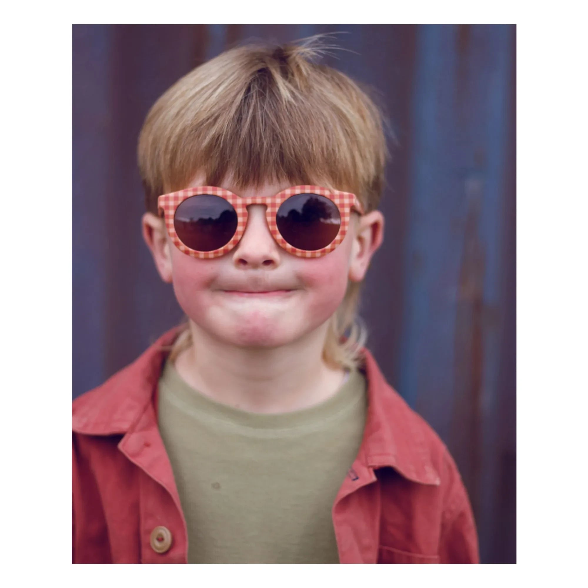 Grech & Co - Gafas de sol de fibra natural polarizadas de vichy clásico | Rojo pálido