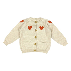 Bayiri - Cárdigan Merino Dancing Hearts | Crudo