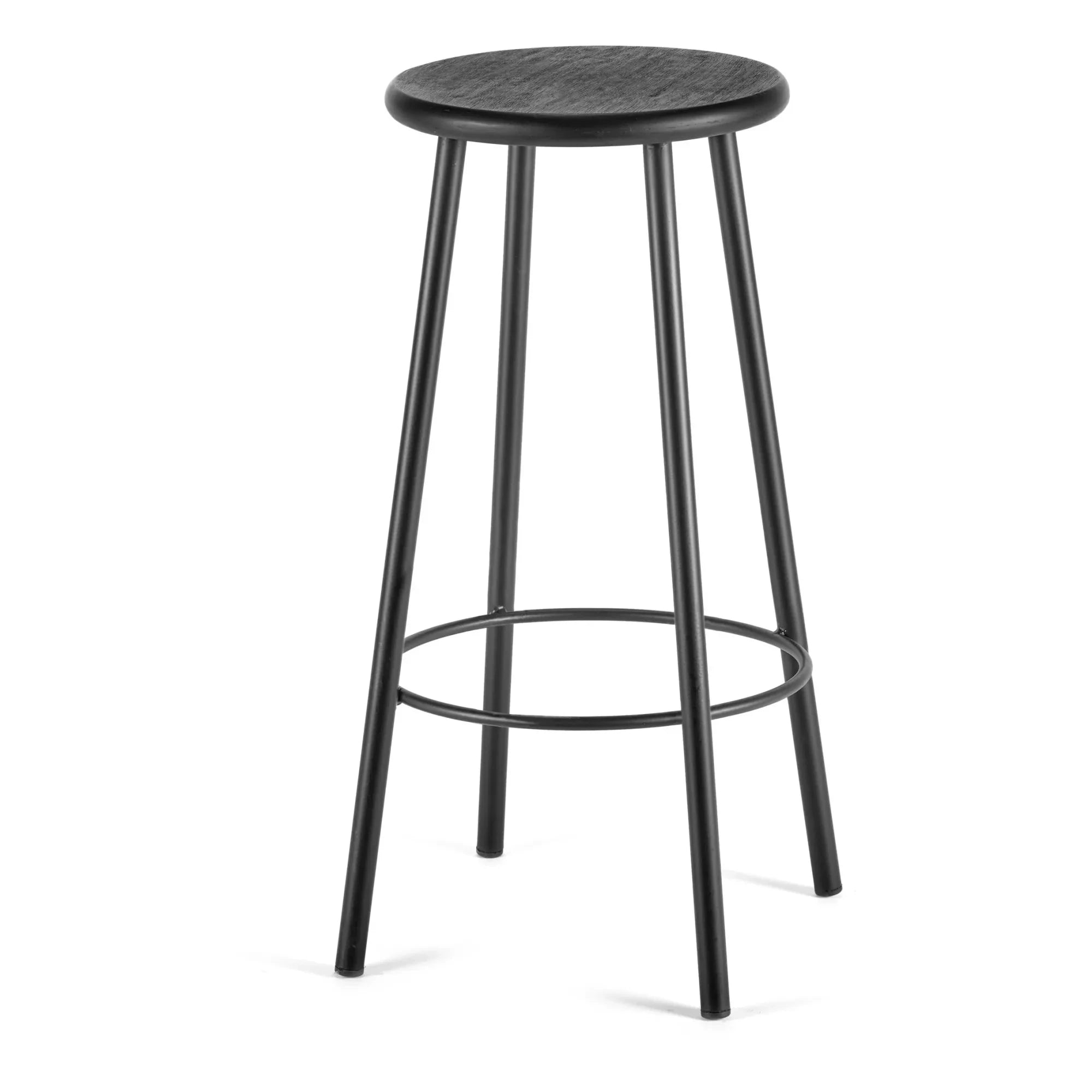 Serax - Tabure de madera, con base de metal | Negro