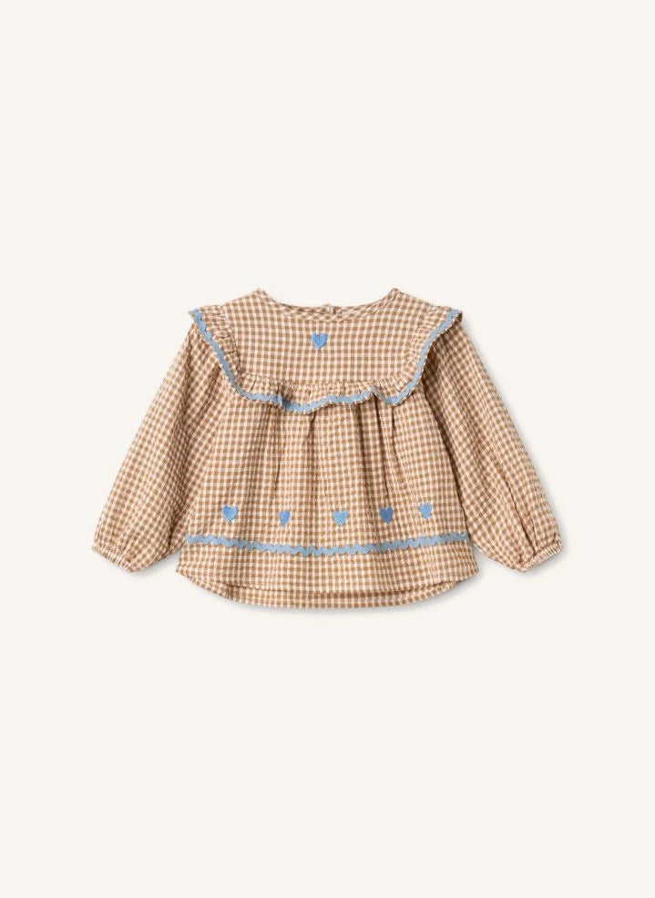Flöss - Ellis Vichy Blusa | Marrón