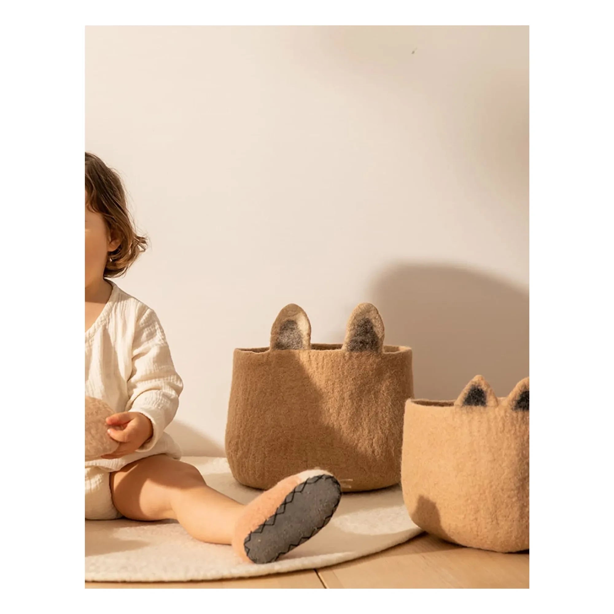 Cesta de fieltro Foxy Muskhane | Beige