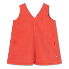 Repose AMS - Vestido peto vaquero de algodón orgánico | Rojo