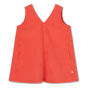 Repose AMS - Vestido peto vaquero de algodón orgánico | Rojo
