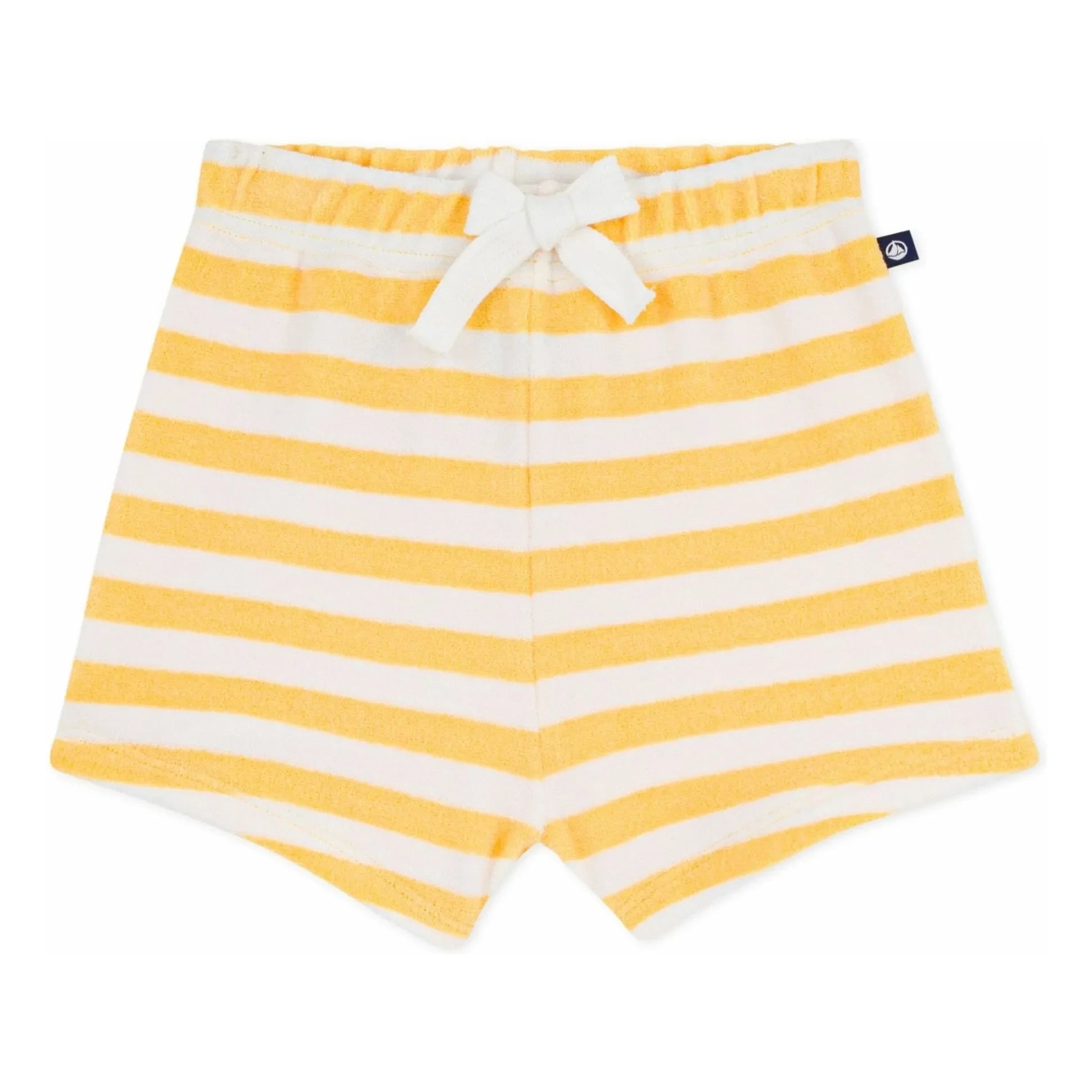 Petit Bateau - Pantalón corto de rizo a rayas | Amarillo