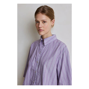 Hod - Camisa de rayas de algodón Selena | Lila