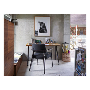 Vitra - Silla ejecutiva, base negra - Jean Prouvé | Gris oscuro