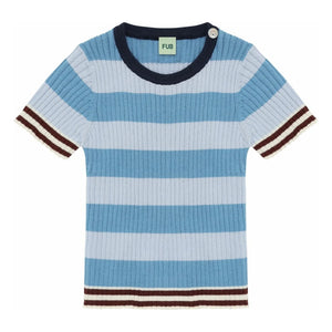 FUB - Camiseta de rayas de punto de algodón orgánico | Azul