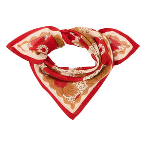Pañuelo pequeño Apaches Dupatta con flores | Rojo