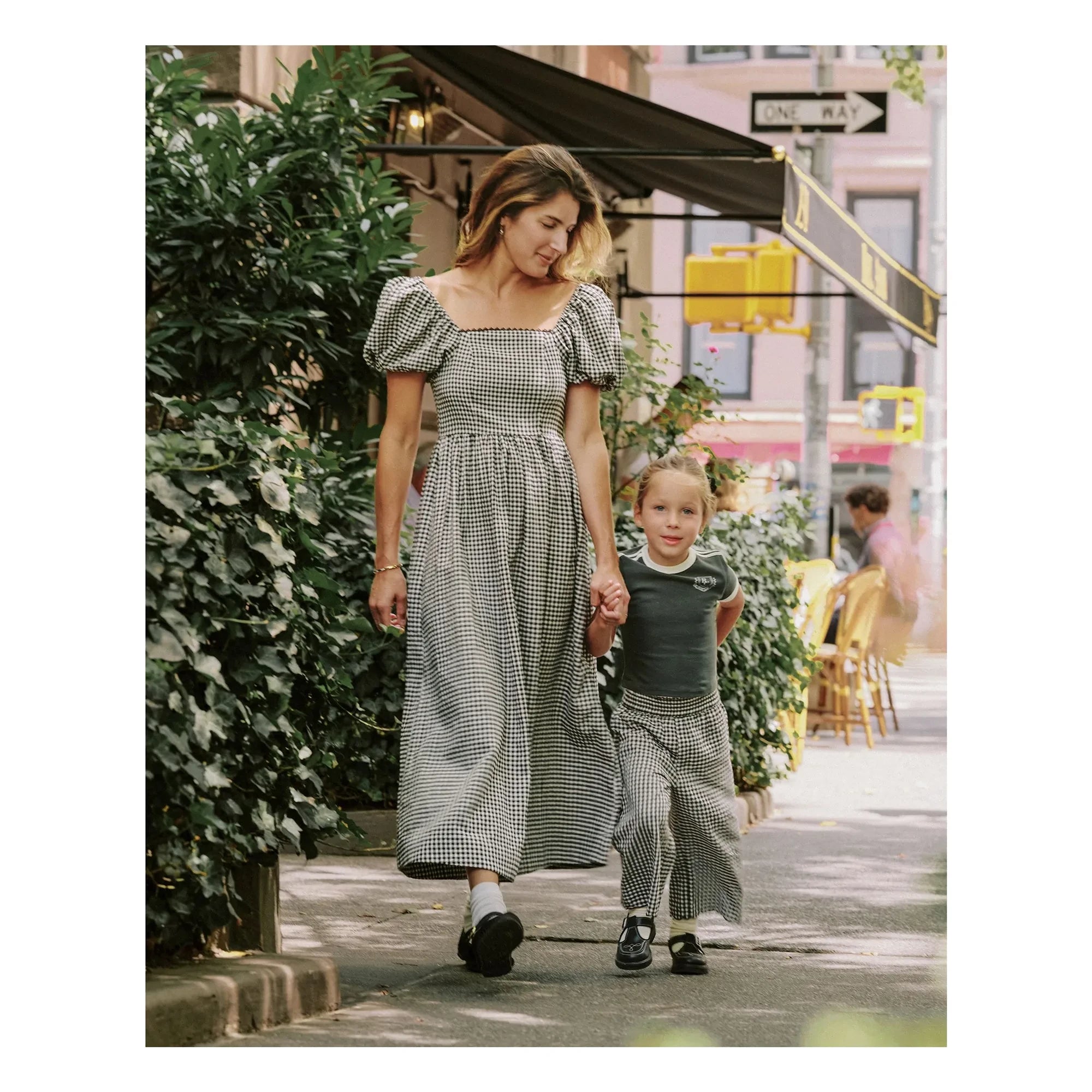 Rylee + Cru - Pantalón de cuadros vichy | Negro