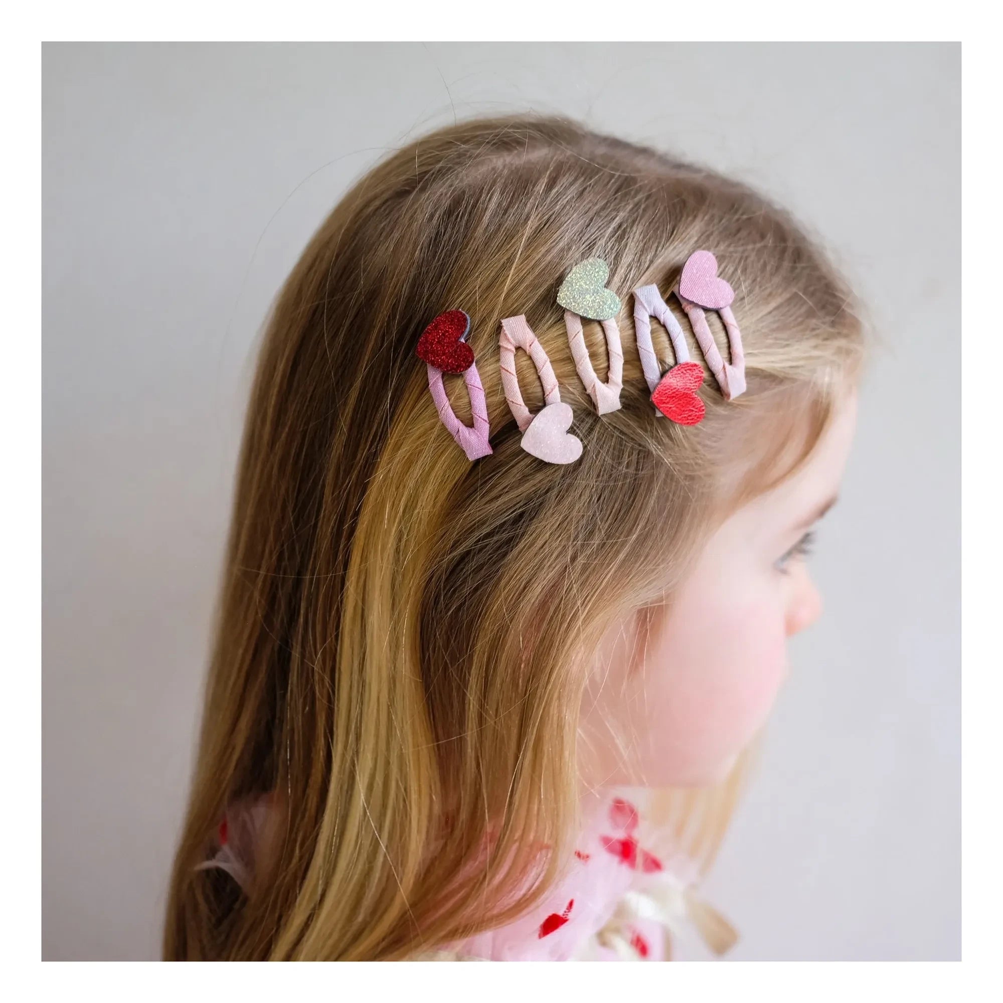 Mimi & Lula - Set de 5 horquillas mini corazón rosas