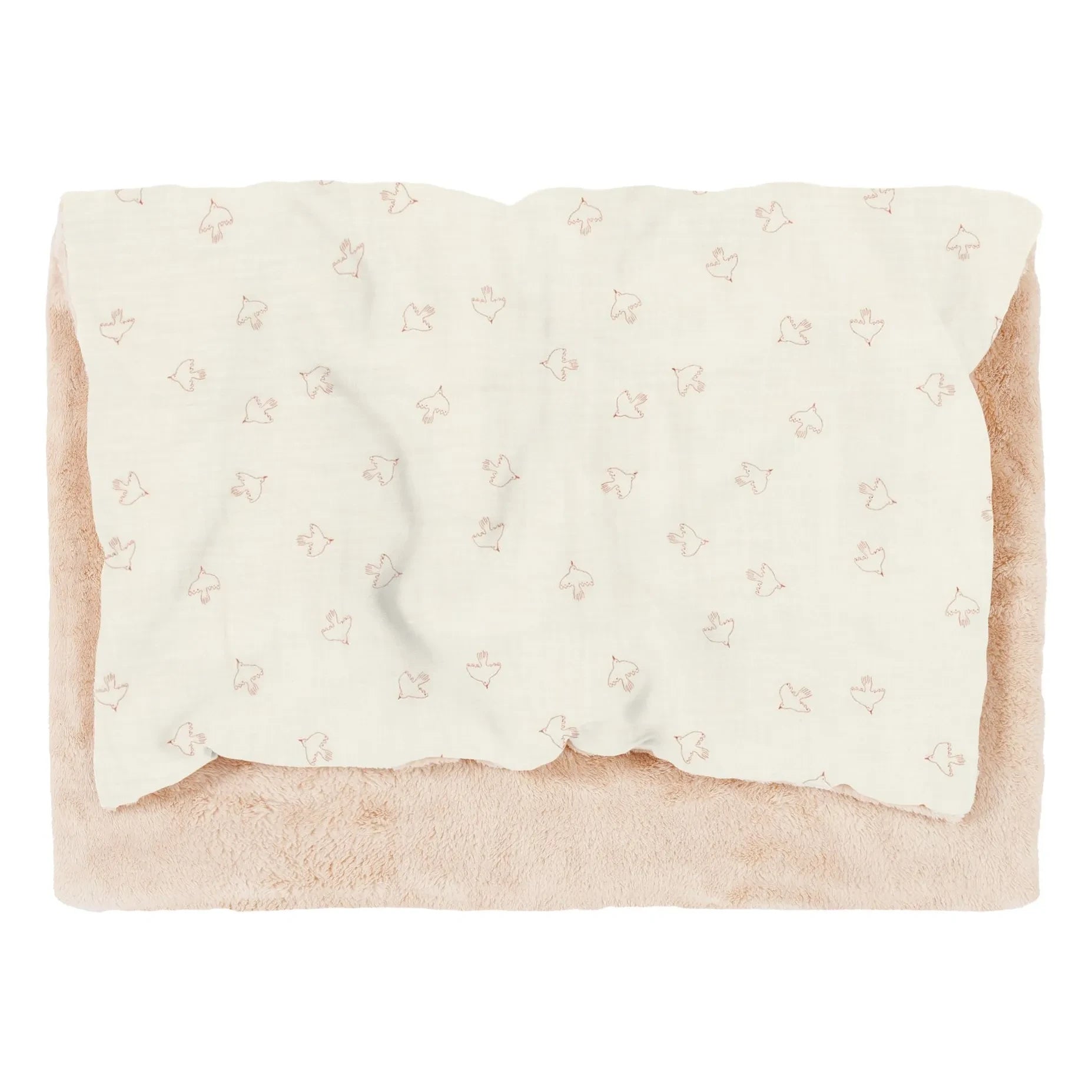 Nobodinoz - Manta de invierno Wabi Sabi Hoshi Birds | Crema