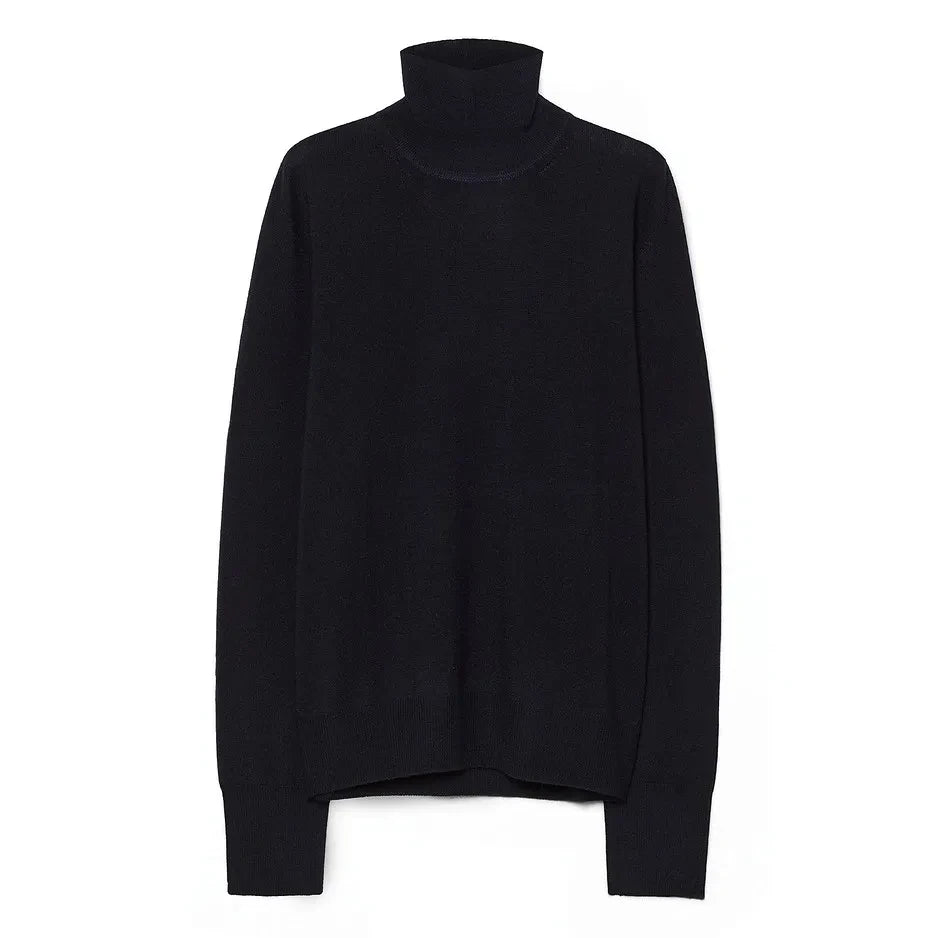 Pomandère - Jersey de cuello alto de lana | Azul marino