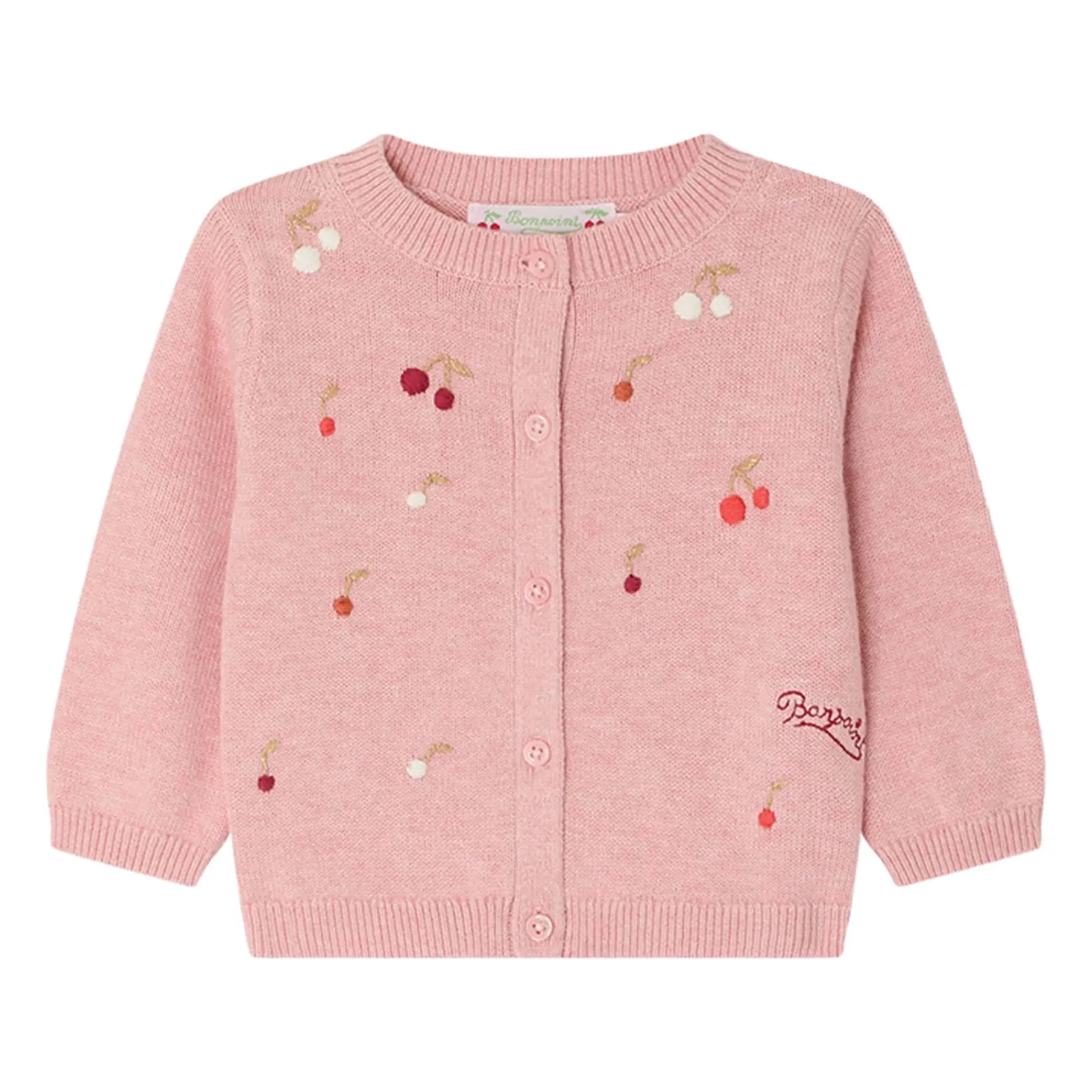Bonpoint - Cárdigan bordado Claudie | Rosa empolvado