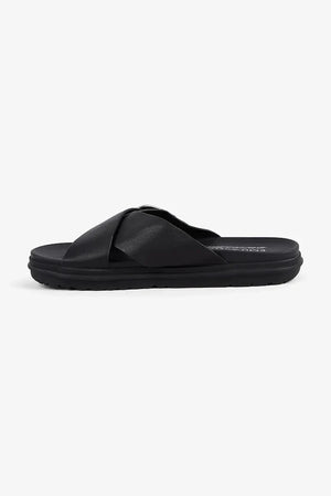 Emu Australia sandalias planas de piel para mujer Ebony