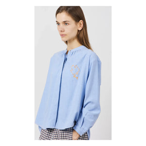 a.p - Blusa Oxford engrasada | Azul claro