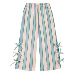 Tinycottons - Pantalón de rayas con cordones | Rosa Claro