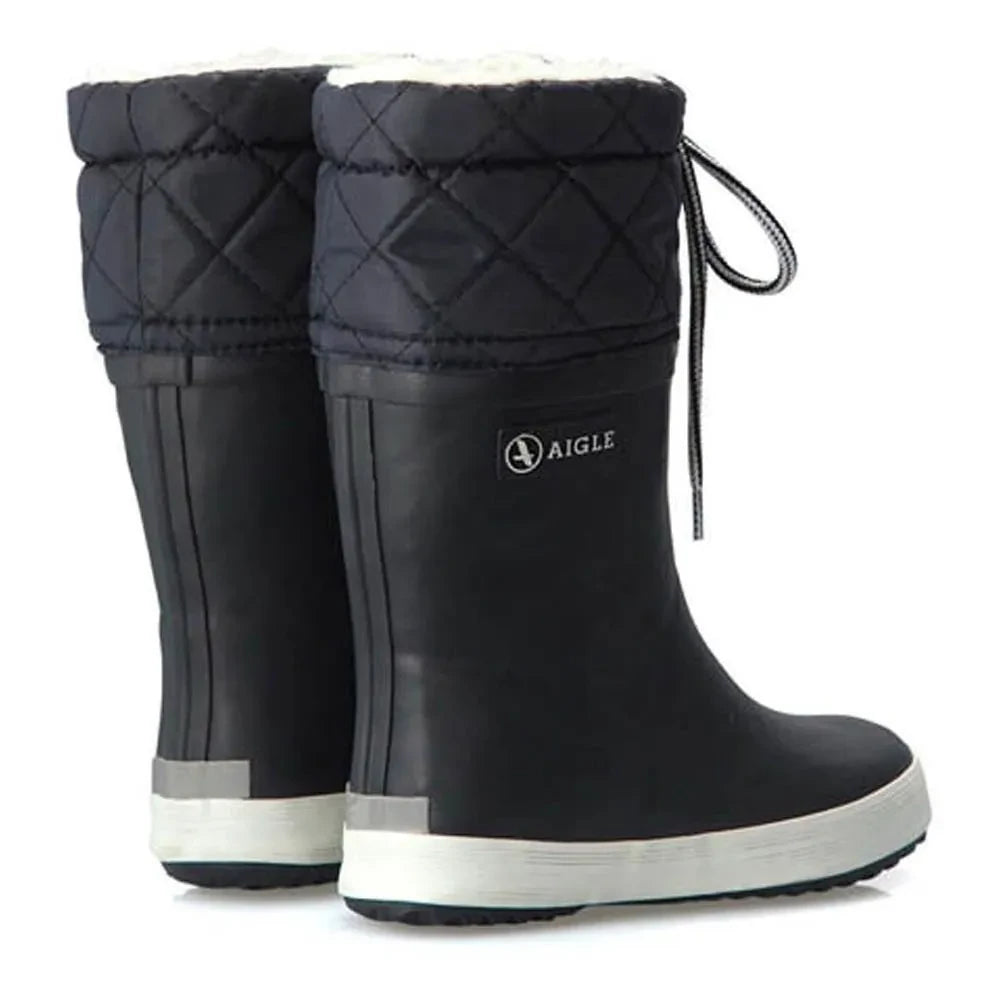 Aigle - Botas de nieve de piel impermeables | Azul marino