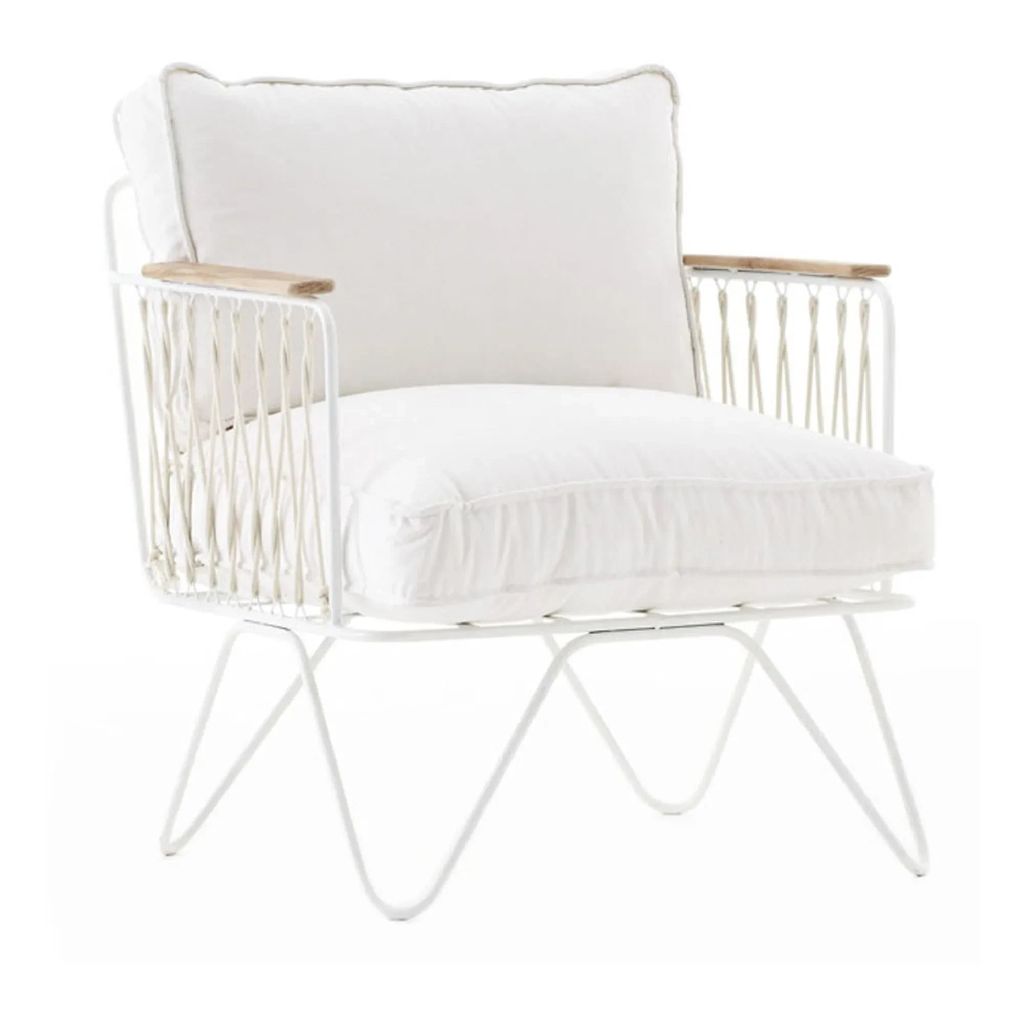 Honoré - Sillón de algodón y epoxi blanco Croisette | Blanco