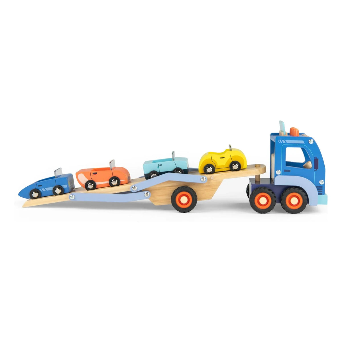 Moulin Roty - Camión transportador de coches y accesorios | Azul