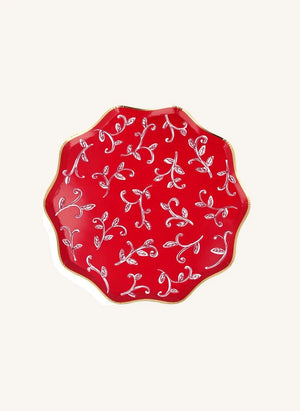 Meri Meri - Platos grandes de Navidad con diseño de Block Print - set de 8