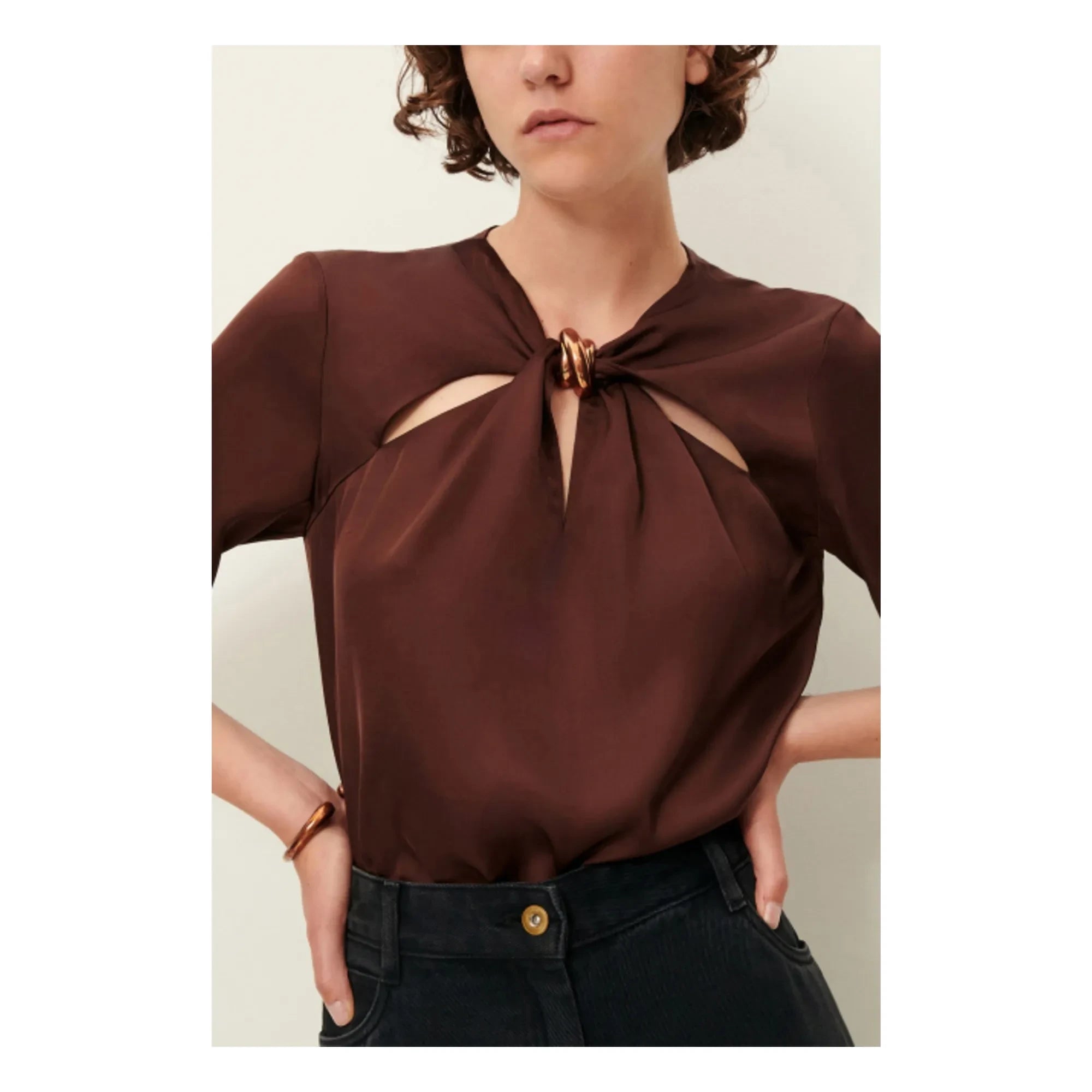 Sessùn - Blusa Amaya | Marrón