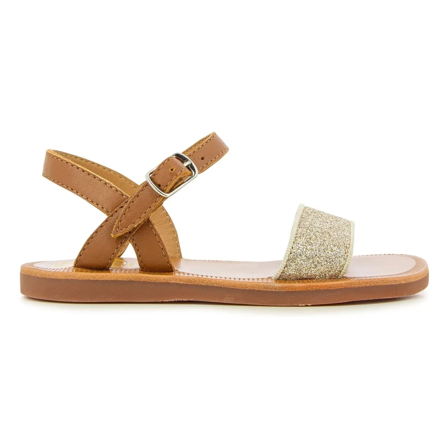 Pom d'Api - Sandalias con hebilla Plagette | Camel