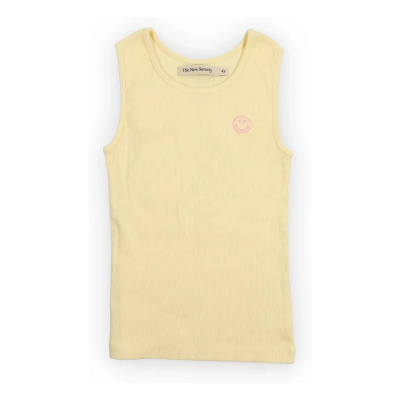 the new society - Smiley Ribbed Tank Top | Pale yellow
